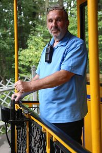 Begegnung des Tages: Harold Freeb, der Fahrer der Nerobahn &ndash; Foto: Ulrike Thomas